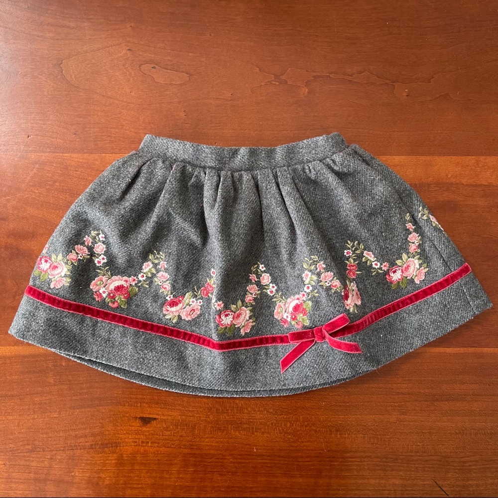 Janie & Jack Wool Embroidered Skirt
